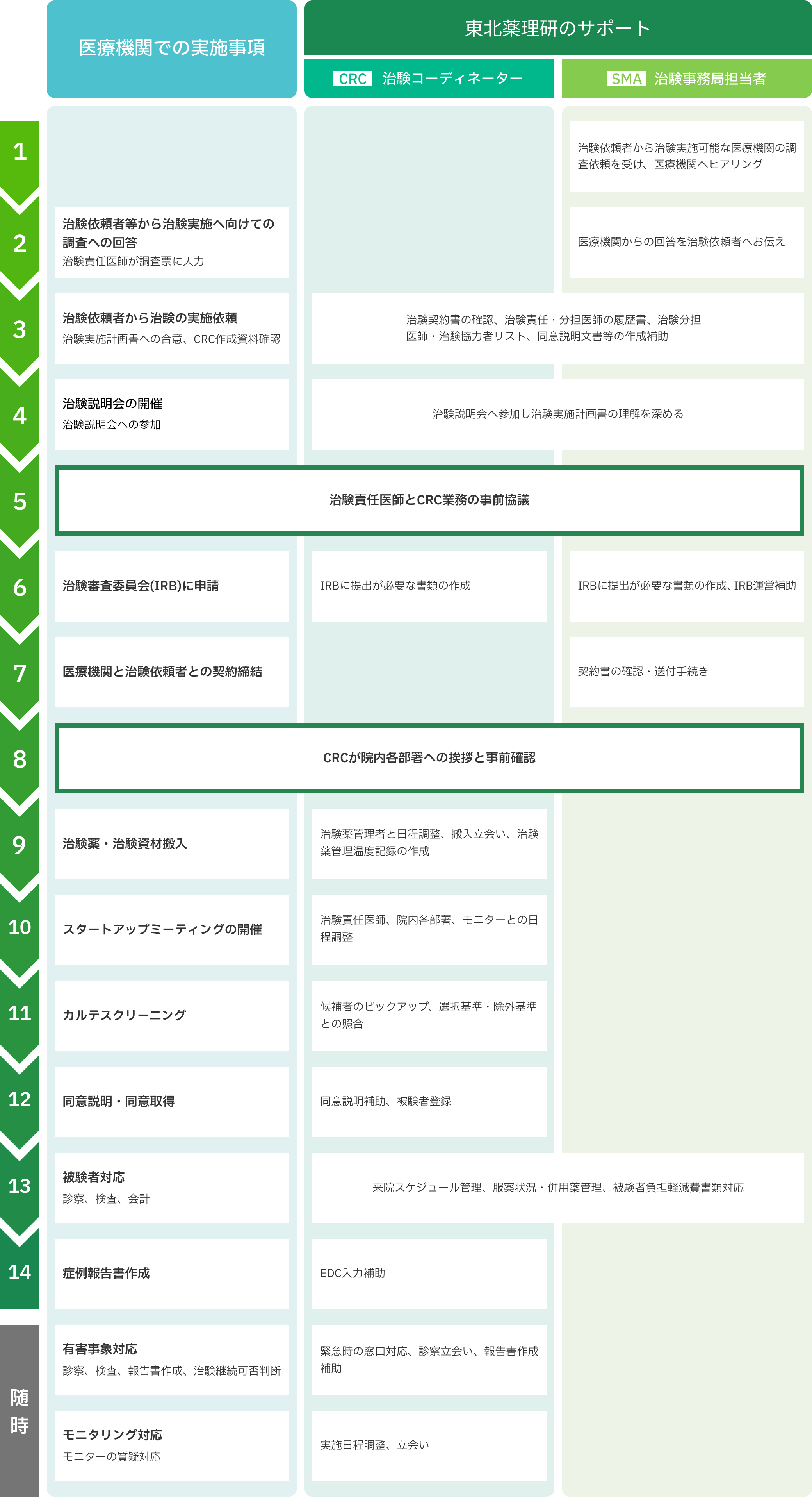 治験開始までの流れとCRO業務支援内